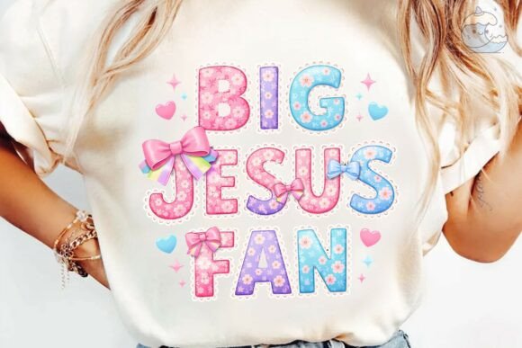 Big Jesus Fan Christian Sublimation PNG