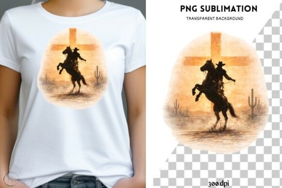 Christian Cowboy PNG Sublimation Illustrations