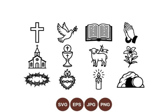 Christian Faith SVG Symbols Pack Illustrations