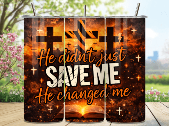 He Saved Me Christian Cross Tumbler Wrap