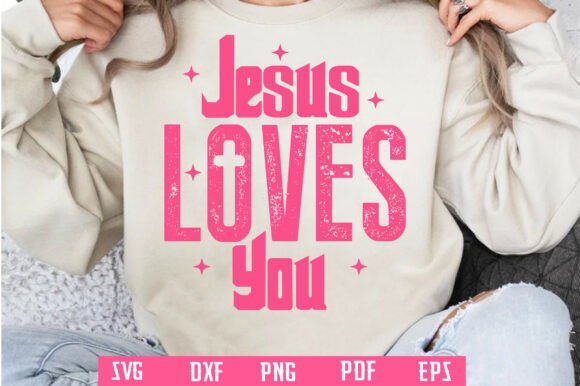 Jesus Loves You PNG, Pink Christian SVG for Crafts